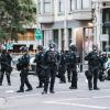 Police presence during a protest