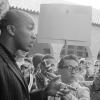 Ken Washington at an antiwar protest on campus.