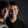 15-year-old Zach Huey, in black shirt, and his twin brother, Nate, have been studied since the age of 4 by researchers at the Institute for Behavioral Genetics at the University of Colorado Boulder. CU photo by Glenn Asakawa.