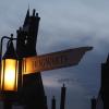 Hogwarts street sign with streetlamp