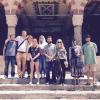 Nan Goodman, third from left, and her students in front of the Selimiye Mosque in Edirne, Turkey. The man with the button-down shirt at the center is Cem Durak, the group’s guide in Turkey and now a graduate student in religious studies at CU-Boulder. Photo courtesy of Nan Goodman.