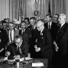 Lyndon Johnson signing the Civil Rights Act of 1964