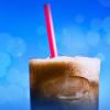 Fizzy soda with straw in a glass
