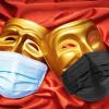 Theatre faces with masks