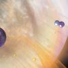 illustration of planet Venus losing water