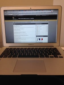 Laptop browsing Desire2Learn