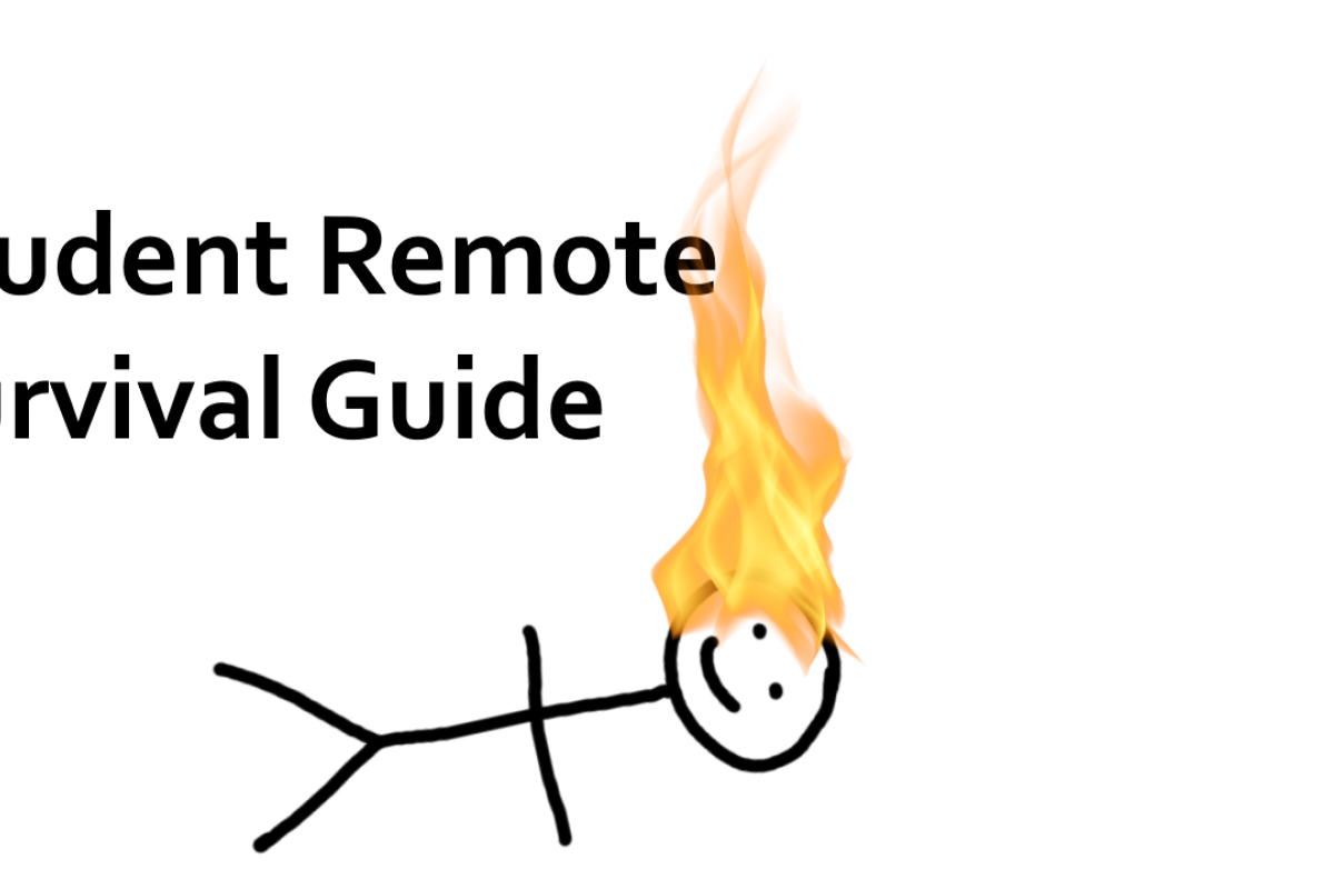 Stick figure lying on the ground with its hair on fire