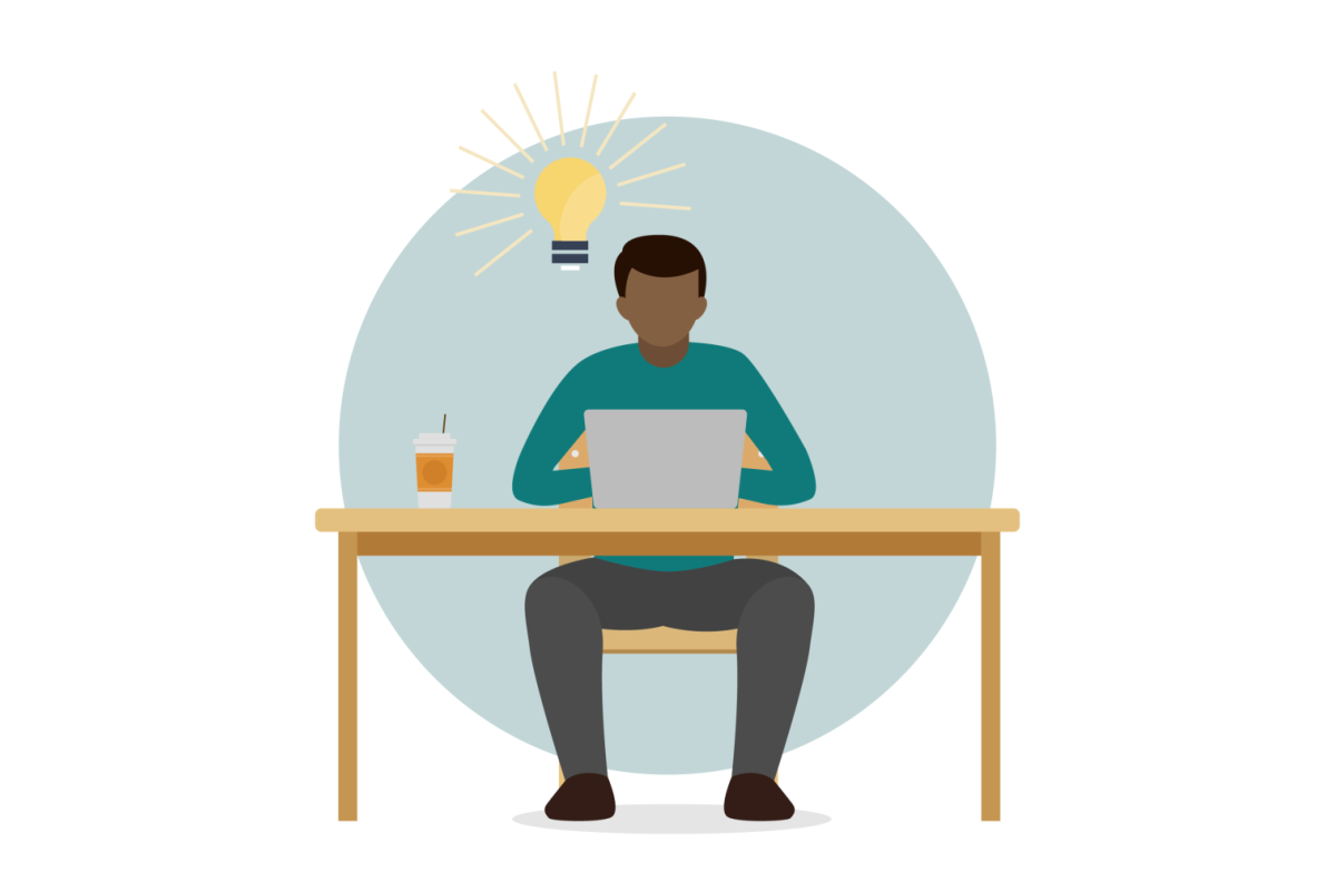 Student learning at a desk