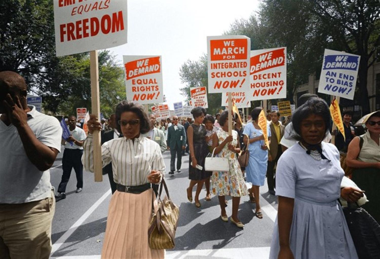activists with signs