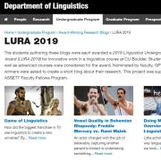 Screenshot of the LURA 2019 blog