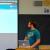 Jacob gives a presentation about Wordpress to class