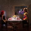 Bruce Finn uses a 1:6 scale set and miniatures to demonstrate lighting techniques to remote students