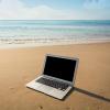 Laptop on a beach