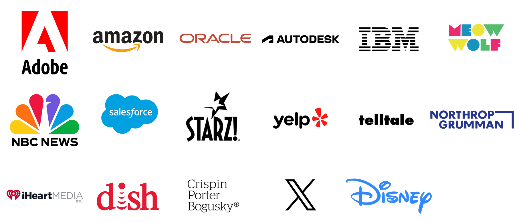 composite of 17 corporate logos