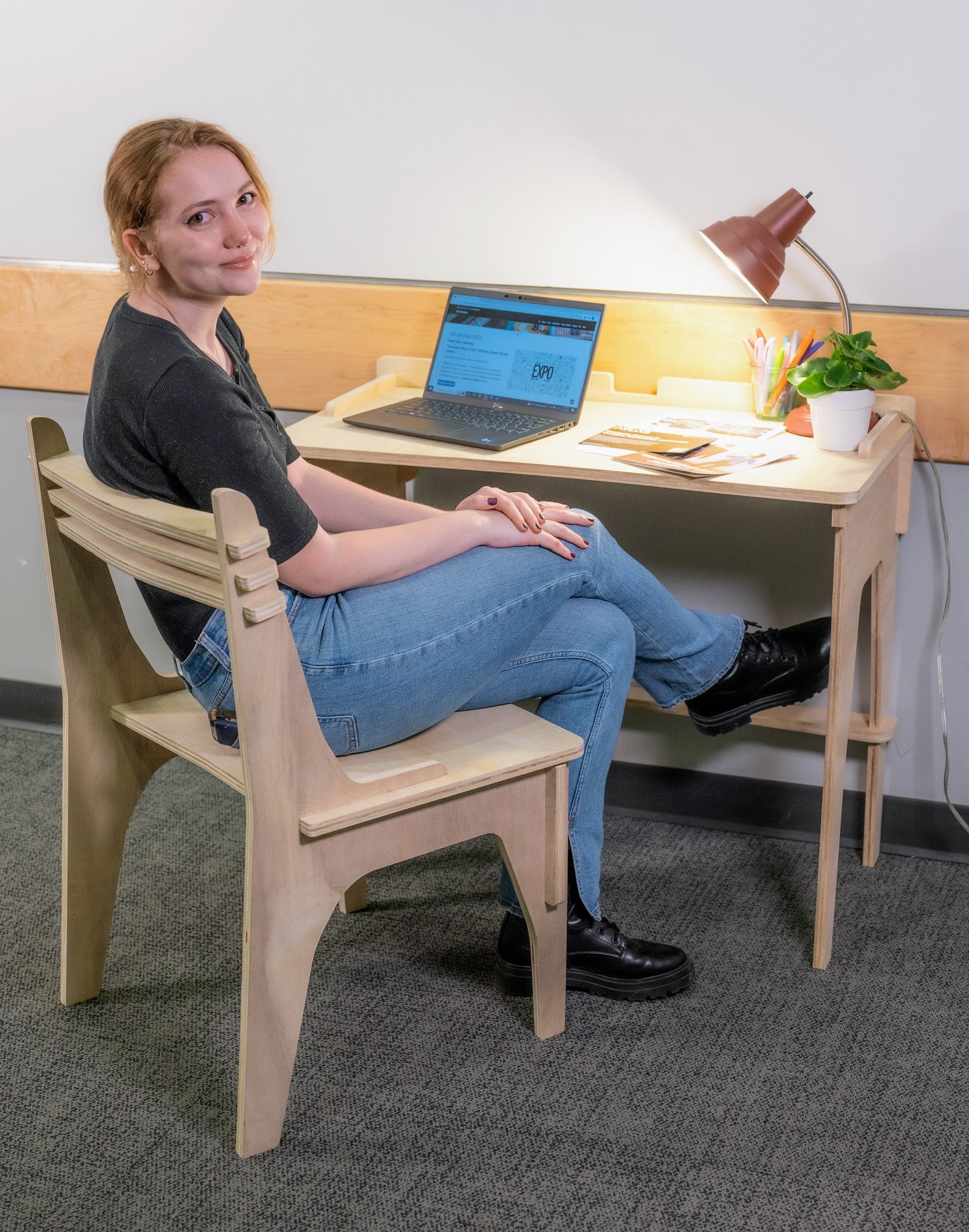 Image of student sitting in Rental Set chair