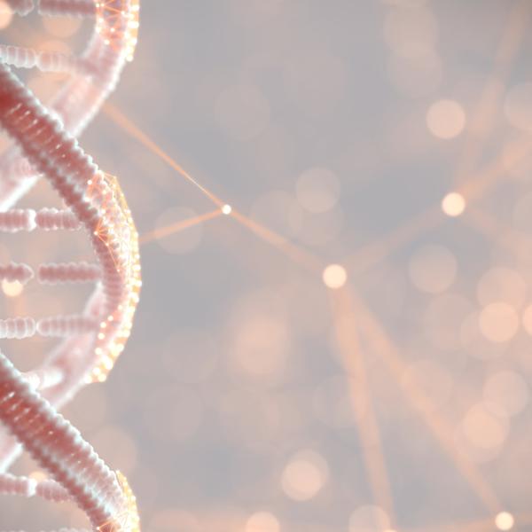 3d rendering of a DNA strand, light pink