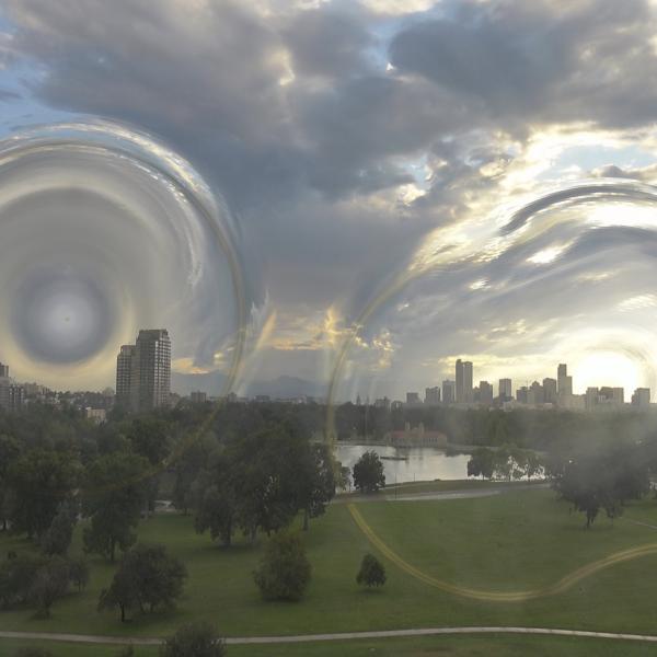 AI manipulation of outdoor scene