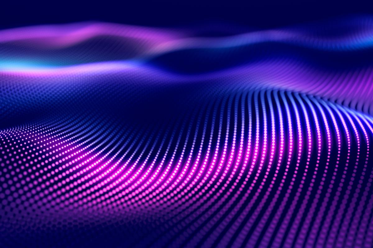 Blue and purple waveforms