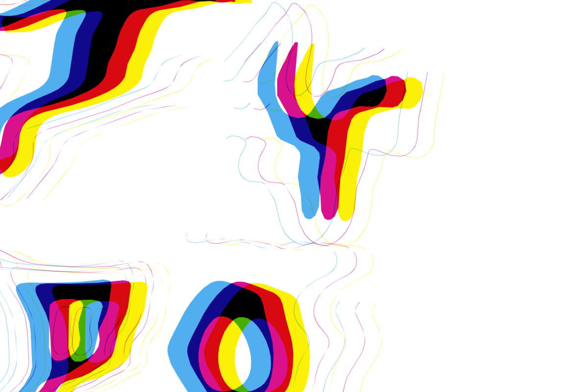 Wobbly letters with chromatic aberration spelling TYPO