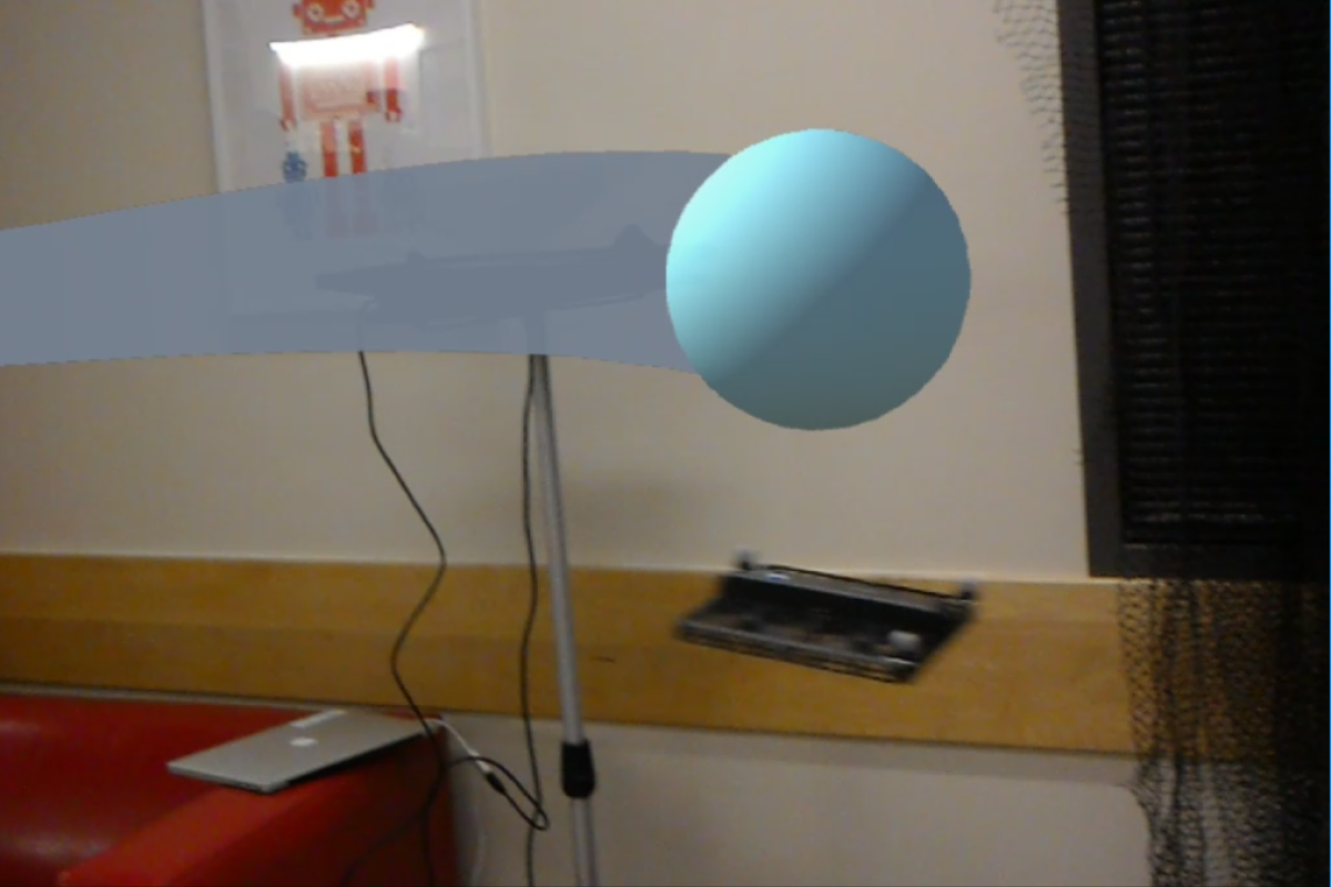 Photo of Augmented reality sphere in room