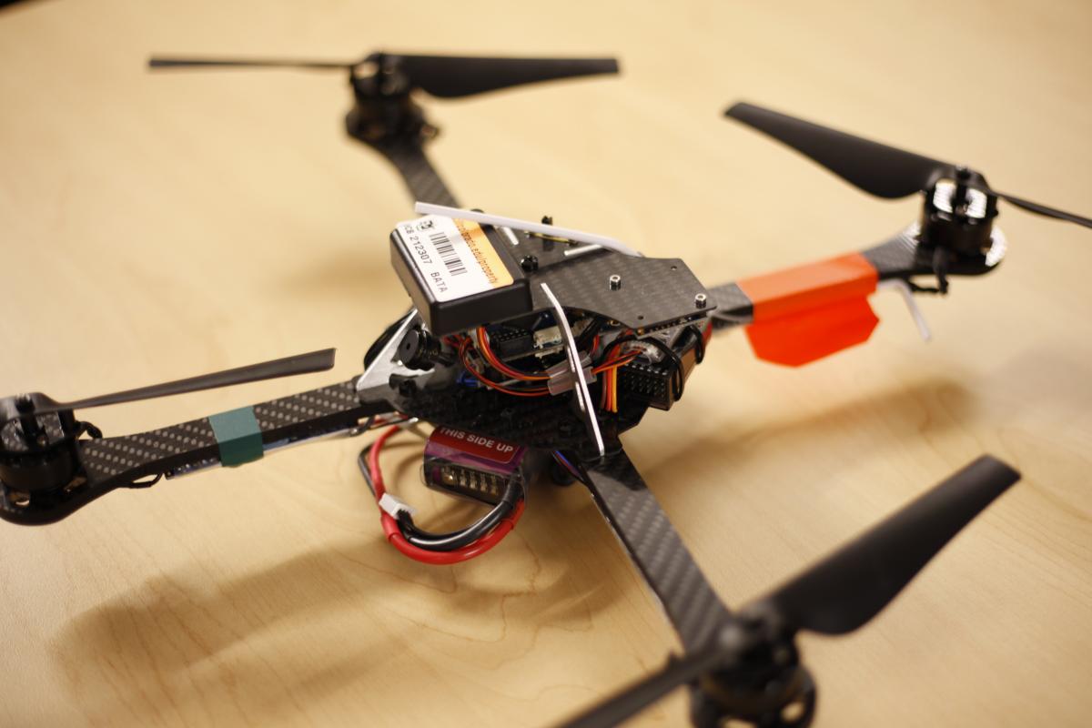 Flying robot on table