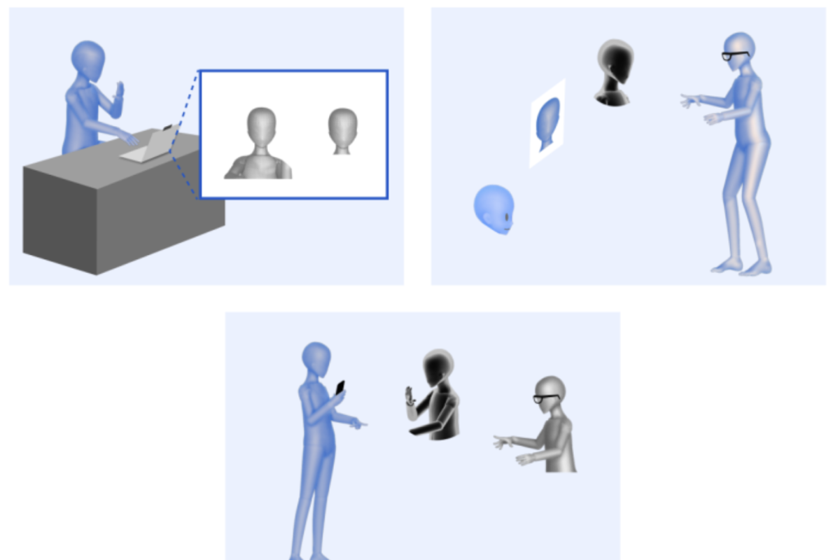 Shared Reality schematic with illustrations of people using the tool