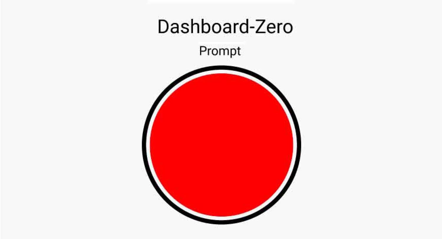 representation of dashboard zero with one big red button