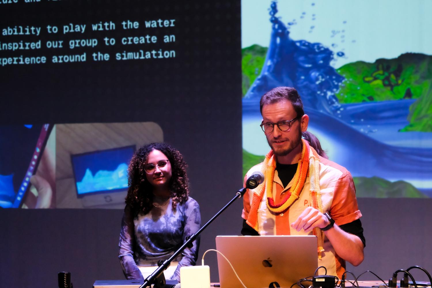 Students present water simulation data