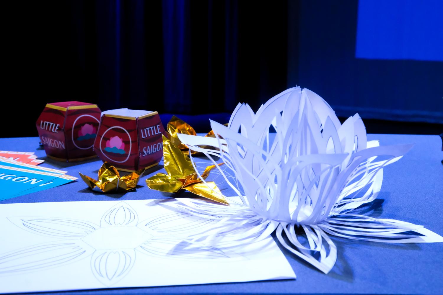 paper lanterns, origami, and paper lotus