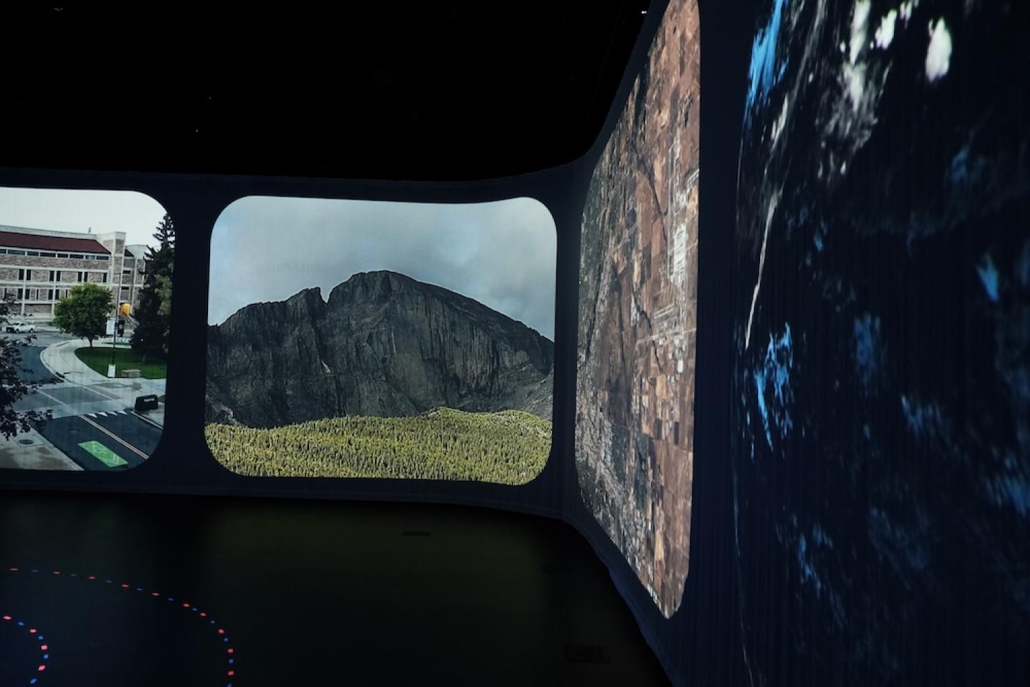 Wrap-around screen projection various images
