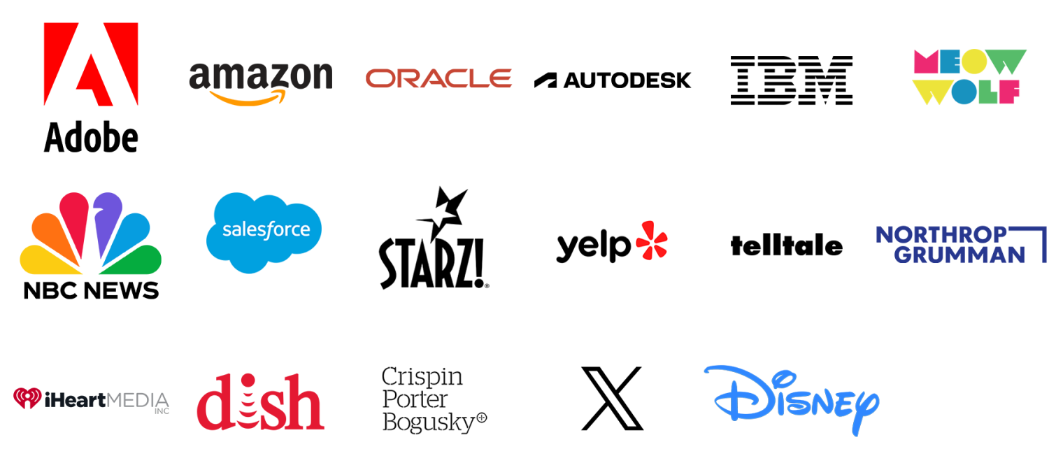 composite of 17 corporate logos