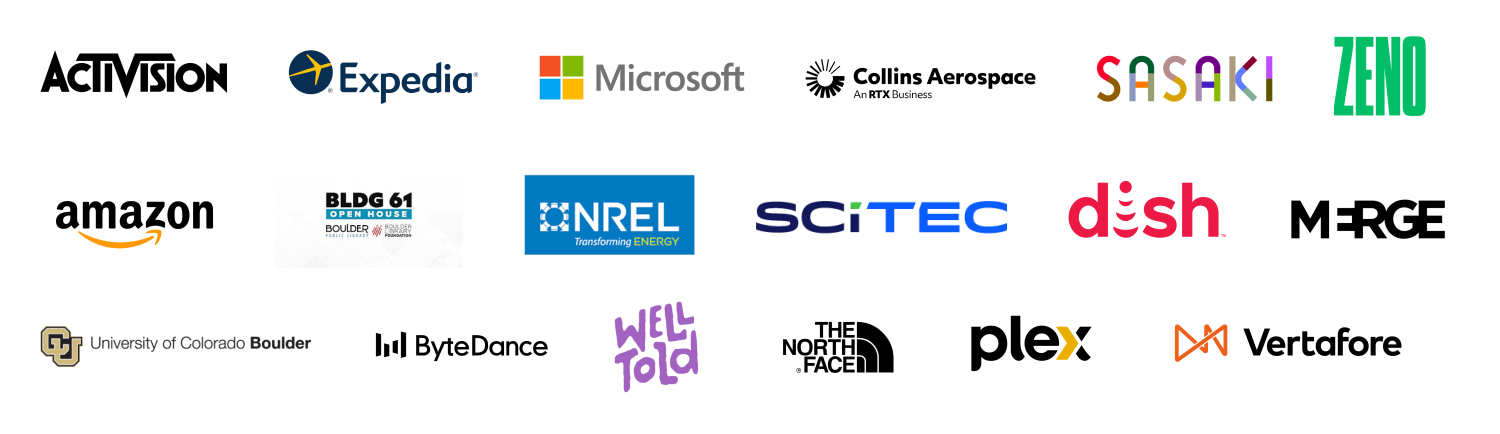 logos of companies employing MS CTD Creative Industries track alumni