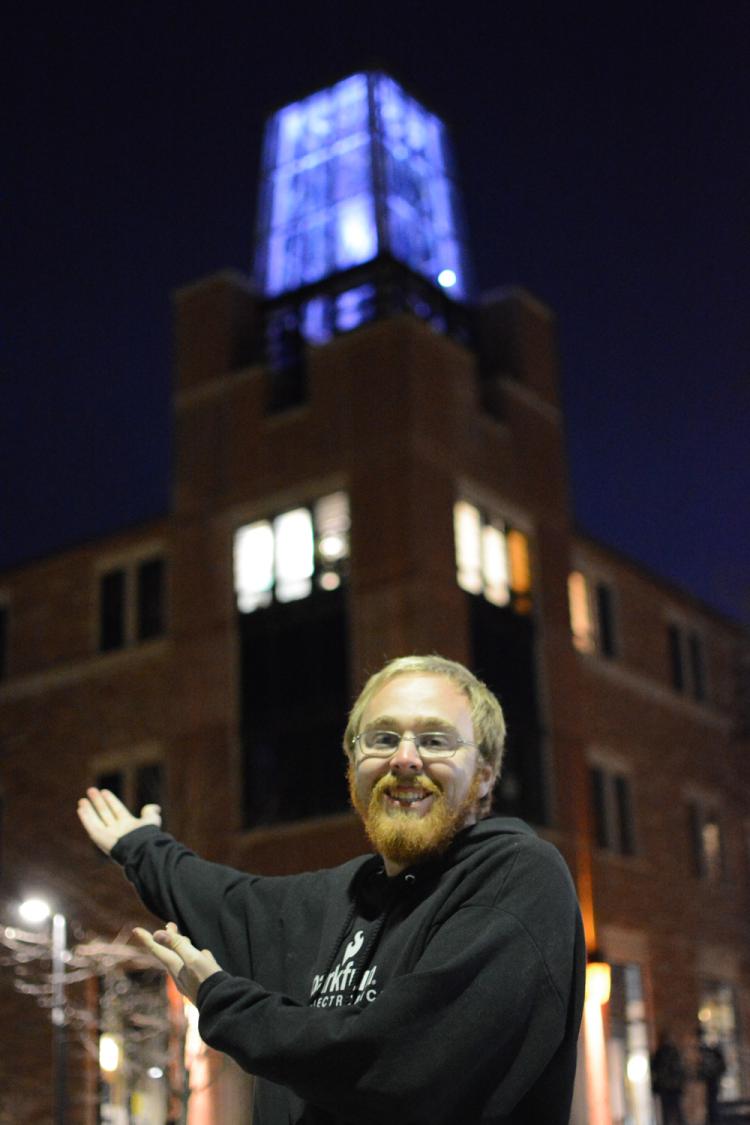 Slaton Spangler with lights in background