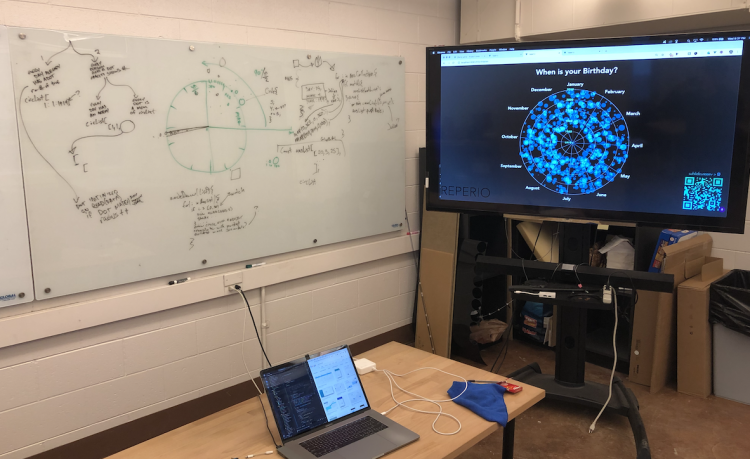 Reperio, showing a data visualization of where respondents birthdays fall on a graph