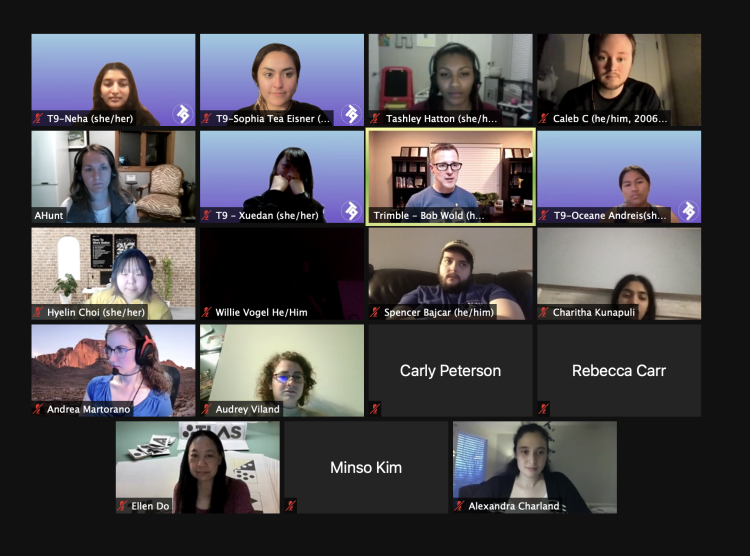Zoom screen of T9Hacks participants.