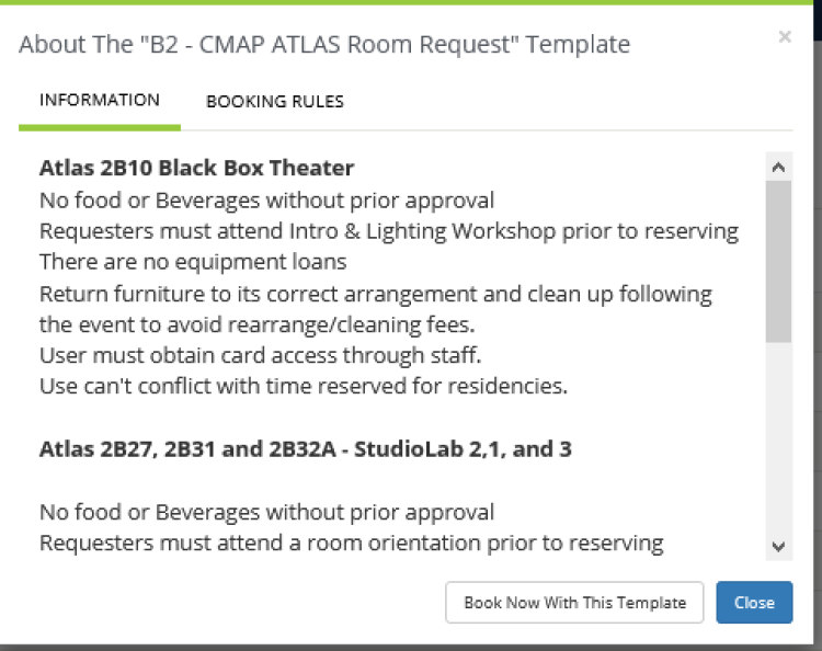 Screenshot of Information Tab