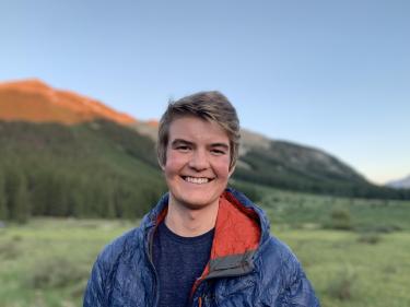 Henry Kvietok in front of mountain in Aspen.