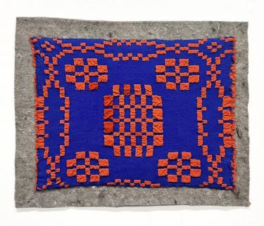 blue and organce woven form by Poppy DeltaDawn