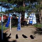 Future textile heirlooms hanging on a line