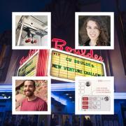 Marquee of the Boulder Theatre with the NVC 14 on it with photos of Kailey Shara and Darren Sholes and their projects surrounding it