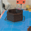 Hexagonal vessel 3d-printed with spent coffee grounds composite material