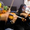 Violinists with EEG caps