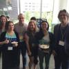 Lea Albaugh surrounded by Laura Devendorf and others at the ACM Symposium on Computational Fabrication 