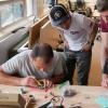 Students working with biochips during the workshop organized by the Living Matter Lab at ATLAS Institute. 