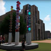 Computer generated design interactive sculpture that visualizes Colorado air quality data