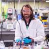 Carson Bruns in his Laboratory for Emergent Nanomaterials.