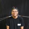 Chris Hill wearing his Whiskers project.
