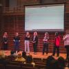 Winners of Femal Founder's Night on a stage.