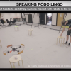 Research subject wearing augmented reality headset working with drone.
