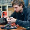 Kristof Klipfel working with his musical gloves 